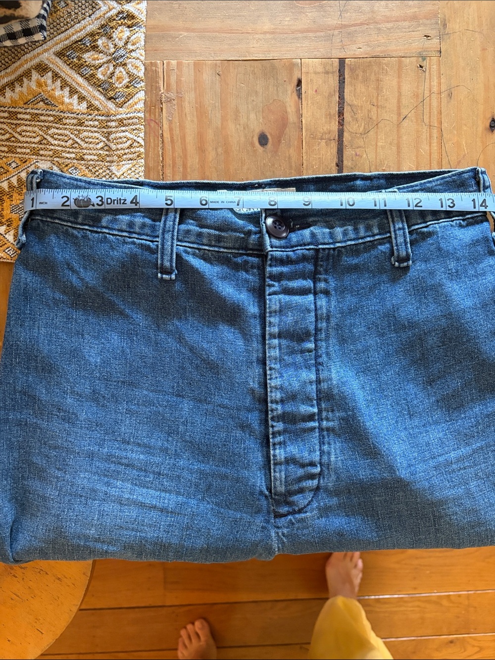 THE GREAT. Wide-Leg Denim Seafarer Jeans in Deep Blue - Picture 6 of 7